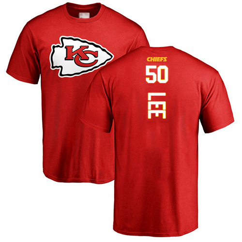Men Kansas City Chiefs #50 Lee Darron Red Backer NFL T Shirt->nfl t-shirts->Sports Accessory